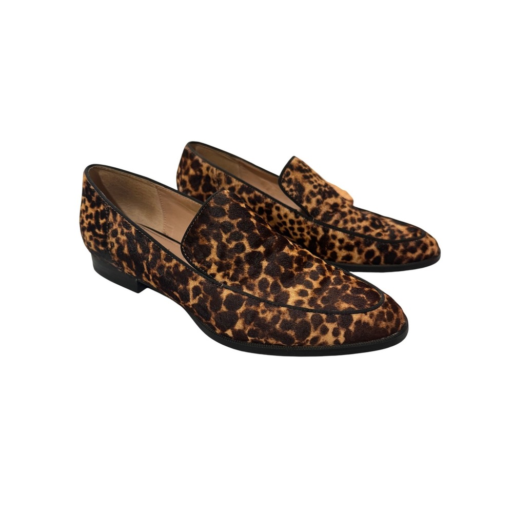 Zara Womens Leopard Print Calf Hair Loafers Smoking Flat Shoes Size 40‎ - Picture 3 of 6